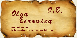 Olga Birovica vizit kartica